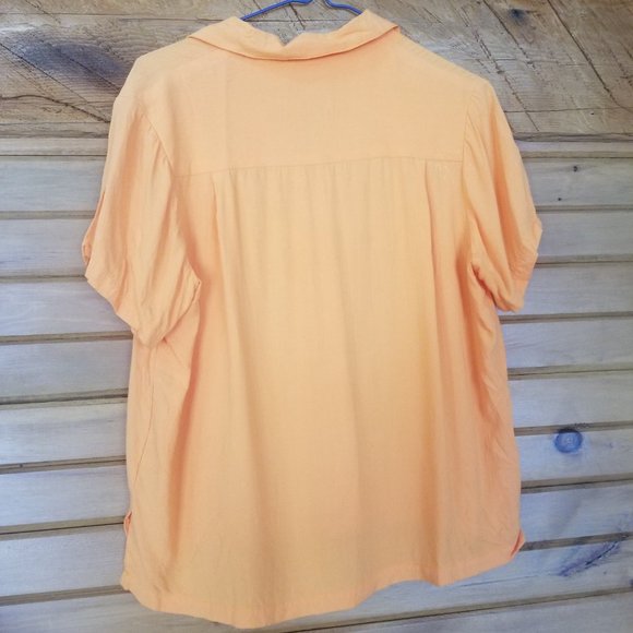 Orange Short Sleeve Button Up - Picture 6 of 6